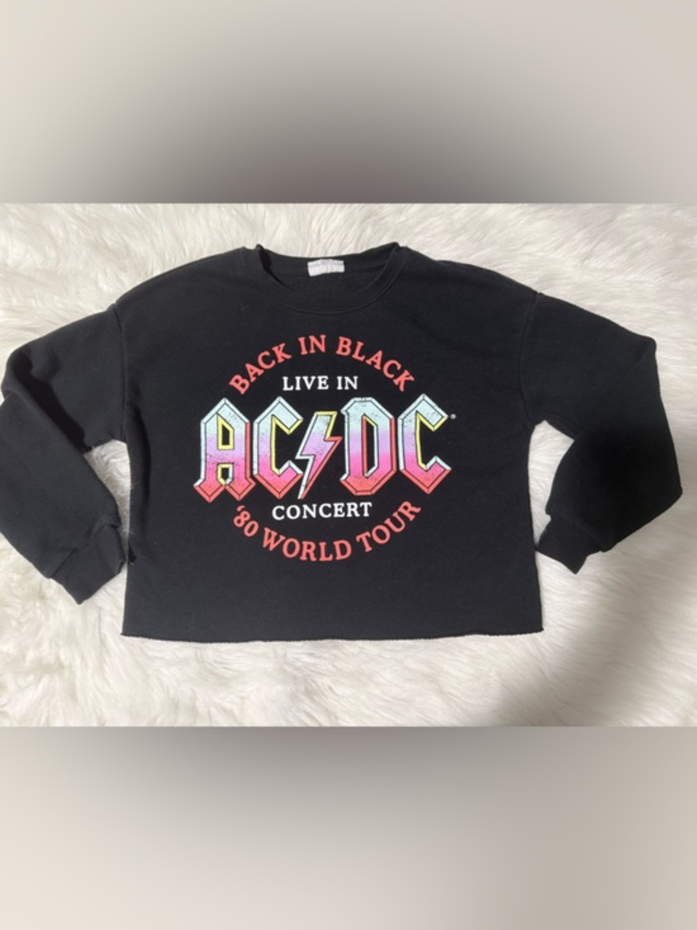 AC/DC Black Tee with Red Graphic Detail